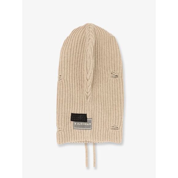 Mm6 Maison Margiela Women Wool Blend Balaclava With Distressed Effect - Picture 2 of 3